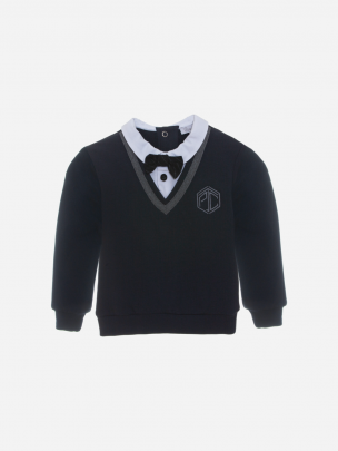 Marine cotton fleece sweatshirt