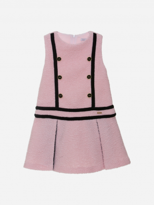 Pink bouclé pinafore
