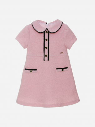 Pink bouclé dress