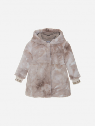 Beige fur coat