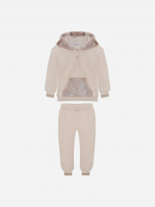 Beige knit tracksuit