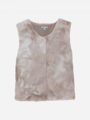 Beige fur vest