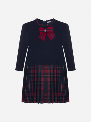 Navy Blue and tartan dress