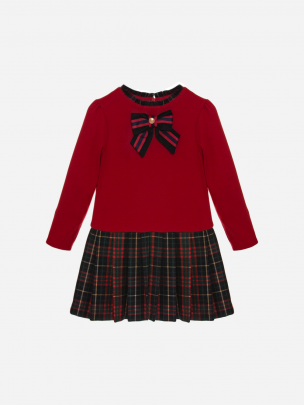 Red and tartan dress