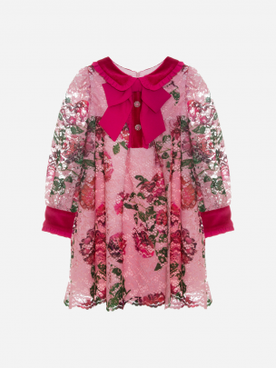 Floral printed lace dress