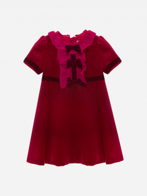 Pink fuschia velvet dress