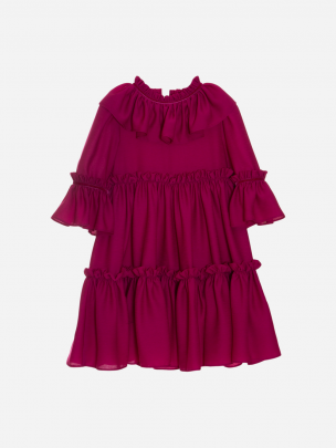 Fuchsia Rose gathered dress