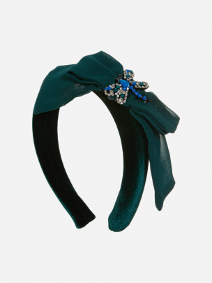 Emerald green velvet headband