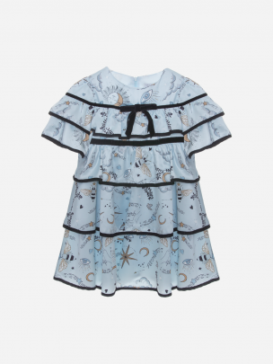 Blue magic print dress