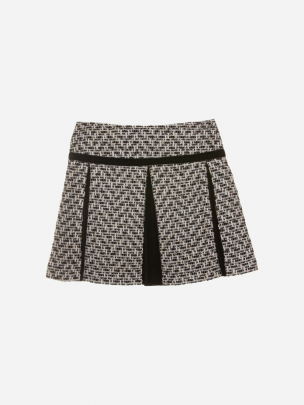 Black and ivory tweed skirt