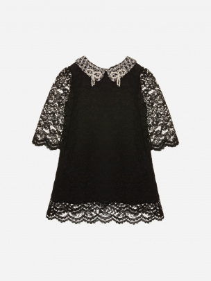 Black lace party dress
