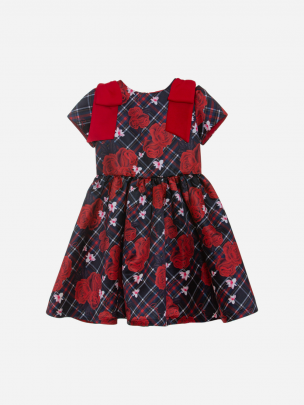 Floral check print dress