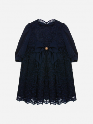 Navy Blue lace bow dress