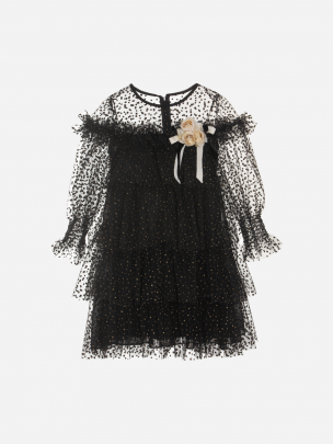 Gold dots tulle dress