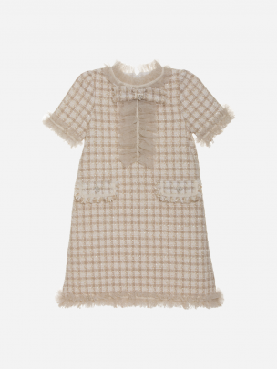 Gold tweed dress