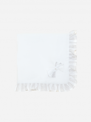 White cotton blanket with bow