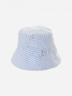 Boys hat with blue checkered print