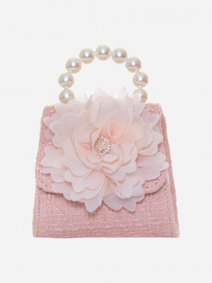 Pink tweed handbag