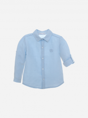 Camisa azul em linho